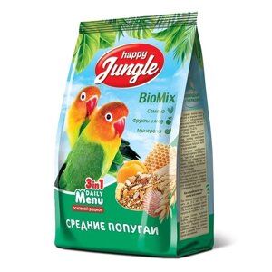 Happy Jungle корм для средних попугаев 500 г (500 г)
