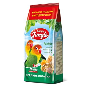 Happy Jungle корм для средних попугаев 900 г (900 г)