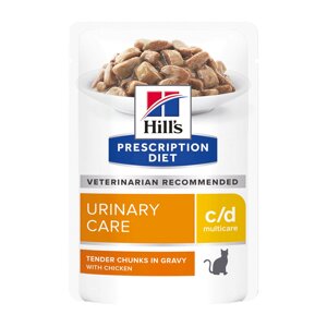 Hill's вет. консервы prescription Diet c/d Multicare Urinary Care, влажный диетический корм для кошек при профилактике мочекаменной болезни (МКБ), с курицей (1,02 кг)