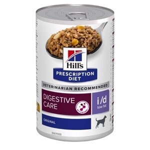 Hill's вет. консервы prescription Diet i/d Low Fat Digestive Care, влажный диетический корм для собак при расстройствах пищеварения, с низким содержанием жира (360 г)