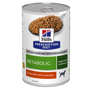 Hill's вет. консервы prescription Diet Metabolic, влажный диетический корм для собак для снижения и контроля веса, с курицей (370 г)