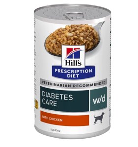 Hill's вет. консервы prescription Diet w/d Digestive, влажный диетический корм для собак при поддержании веса и сахарном диабете, с курицей (370 г)