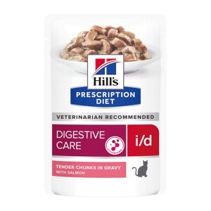 Hill's вет. консервы влажный диетический корм для кошек i/d при расстройствах пищеварения, жкт, с лососем (1,02 кг)