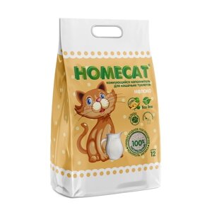 Homecat наполнитель комкующийся наполнитель для кошачьих туалетов с ароматом молока (5,1 кг)