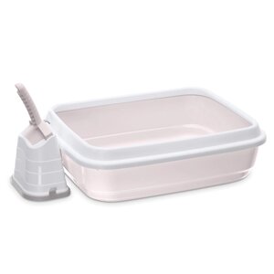 IMAC туалет-лоток для кошек с совочком на подставке , нежно-розовый (980 г)