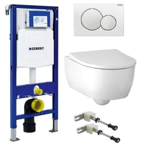 Комплект инсталляция Geberit Duofix UP320 111.300.00.5 + унитаз Geberit iCon 500.784.01.1 + кнопка смыва 115.770.11.5 + комплект креплений