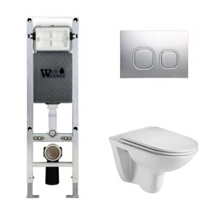 Комплект Weltwasser 10000006501 унитаз Baarbach 004 GL-WT + инсталляция + кнопка Amberg RD-CR