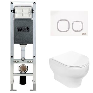 Комплект Weltwasser 10000006508 унитаз Erlenbach 004 GL-WT + инсталляция + кнопка Amberg RD-WT