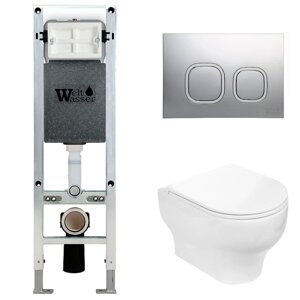 Комплект Weltwasser 10000006509 унитаз Erlenbach 004 GL-WT + инсталляция + кнопка Amberg RD-CR