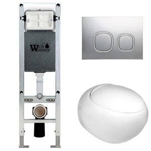 Комплект Weltwasser 10000006535 унитаз Jeckenbach 004 GL-WT + инсталляция + кнопка Amberg RD-CR