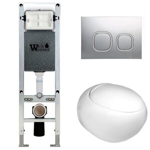 Комплект Weltwasser 10000006536 унитаз Jeckenbach 004 GL-WT + инсталляция + кнопка Amberg RD-MR CR