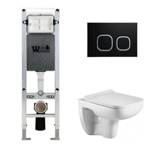 Комплект Weltwasser 10000006538 унитаз Kehlbach 004 GL-WT+ инсталляция + кнопка черная Amberg RD-BL
