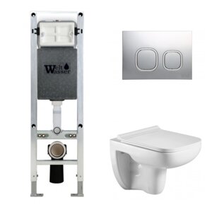 Комплект Weltwasser 10000006539 унитаз Kehlbach 004 GL-WT+ инсталляция + кнопка Amberg RD-CR
