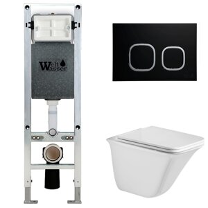 Комплект Weltwasser 10000006567 унитаз Rotbach 004 GL-WT + инсталляция + кнопка Amberg RD-BL