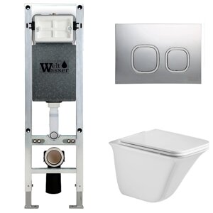 Комплект Weltwasser 10000006569 унитаз Rotbach 004 GL-WT + инсталляция + кнопка Amberg RD-MT CR