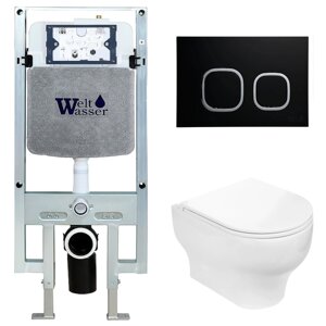 Комплект Weltwasser 10000006683 унитаз Erlenbach 004 GL-WT + инсталляция + кнопка Amberg RD-BL