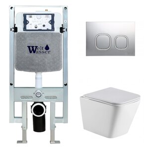 Комплект Weltwasser 10000006700 унитаз Gelbach 004 MT-WT + инсталляция + кнопка Amberg RD-CR