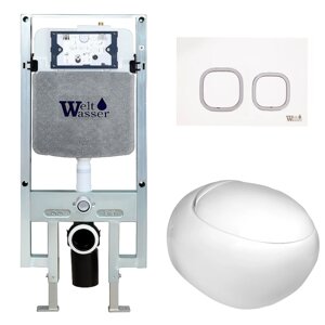 Комплект Weltwasser 10000006714 унитаз Jeckenbach 004 GL-WT + инсталляция + кнопка Amberg RD-WT
