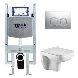 Комплект Weltwasser 10000006716 унитаз Kehlbach 004 GL-WT+ инсталляция + кнопка Amberg RD-CR