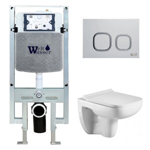 Комплект Weltwasser 10000006718 унитаз Kehlbach 004 GL-WT+ инсталляция + кнопка Amberg RD-WT