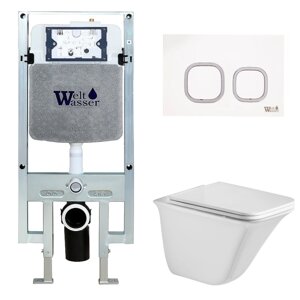 Комплект Weltwasser 10000006746 унитаз Rotbach 004 GL-WT + инсталляция + кнопка Amberg RD-WT