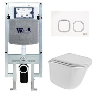 Комплект Weltwasser 10000006766 унитаз Telbach 004 GL-WT + инсталляция + кнопка Amberg RD-WT