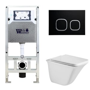 Комплект Weltwasser 10000006919 унитаз Rotbach 004 GL-WT + инсталляция + кнопка Amberg RD-BL