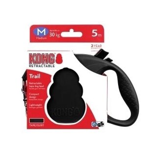 Kong рулетки рулетка для собак "Trail" черная, лента (330 г)