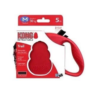 Kong рулетки рулетка для собак "Trail" красная, лента (S)