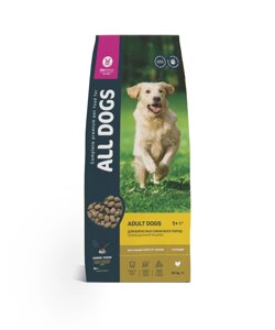 Корм All Dogs сухой корм для взрослых собак, с курицей (13 кг)