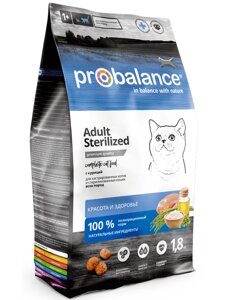 Корм Probalance для кастрированных котов и стерилизованных кошек, с курицей (400 г)