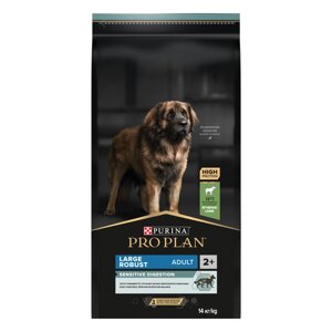 Корм Purina Pro Plan для взрослых собак крупных пород с мощным телосложением с чувствительным пищеварением, с высоким содержанием ягненка (14 кг)