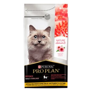 Корм Purina Pro Plan nature Elements для взрослых стерилизованных кошек и кастрированных котов, с высоким содержанием курицы (200 г)