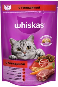 Корм Whiskas сухой корм для кошек «Вкусные подушечки с нежным паштетом, с говядиной»1,9 кг)