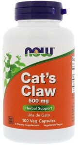 Кошачий коготь 500 мг, 100 капсул, NOW Foods