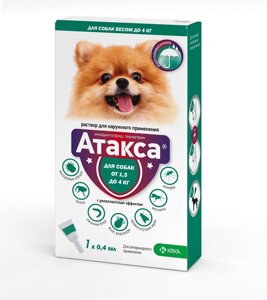 KRKA атакса, раствор для наружного применения для собак до 4 кг. 1)