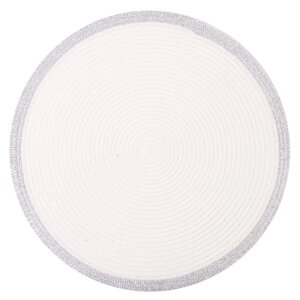 Kuchenland Салфетка под приборы, 38 см, полиэстер, круглая, белая, Серебристая кайма, Rotary rim