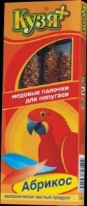 Кузя палочки для попугаев "Абрикос", 4шт (14 г)