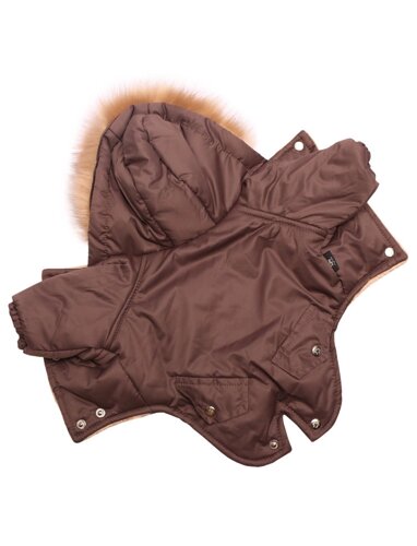 Lion зимняя куртка для собак: парка, коричневая (XS)