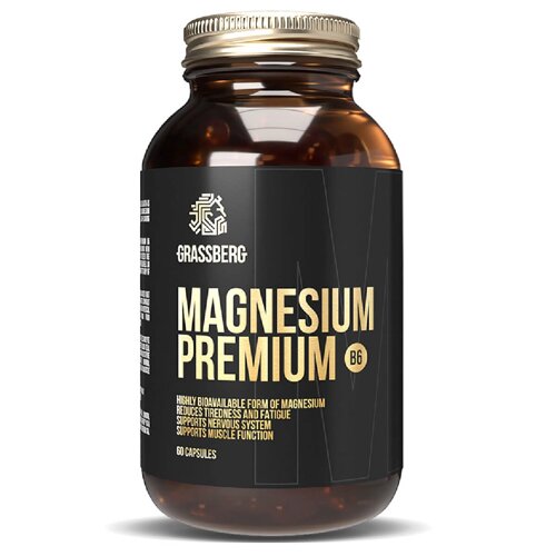 Magnesium Premium B6, 60 капсул, GRASSBERG