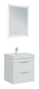 Мебель для ванной Aquanet Ирис new 60 белый глянец, 2 ящика