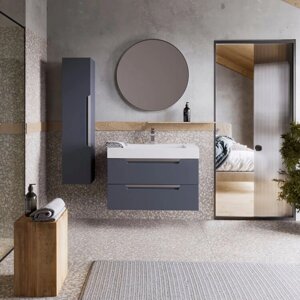 Мебель для ванной Aqwella Cube 90 подвесная, серый матовый