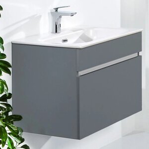 Мебель для ванной Armadi Art Vallessi 60 838-060-W антрацит матовая Soft touch