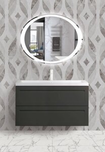 Мебель для ванной Art&Max AM-Platino-1000-2C-SO-GM серый матовый, подвесная