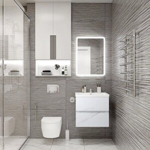 Мебель для ванной Art&Max Techno 60 подвесная, 2 ящика, монти мрамор
