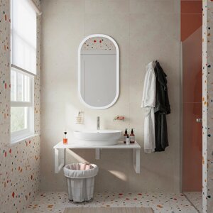 Мебель для ванной DIWO Элиста 100 подвесная, белый муар/белый мрамор (раковина Самара 0116)