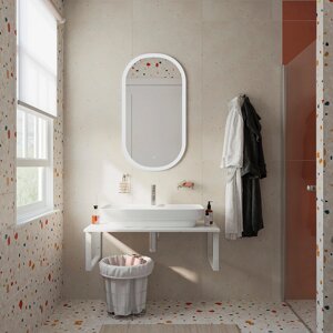 Мебель для ванной DIWO Элиста 100 подвесная, белый муар/белый мрамор (раковина Углич 0117)