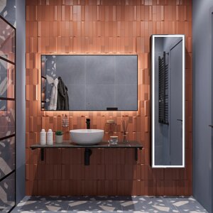 Мебель для ванной DIWO Элиста 120 подвесная, черный муар/черный мрамор (раковина Moduo 40 RING)