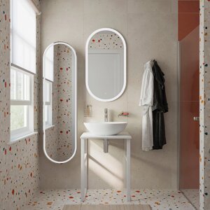 Мебель для ванной DIWO Элиста 60 напольная, белый муар/белый мрамор (раковина Moduo 55 Leaf)