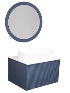 Мебель для ванной La Fenice Terra 60 со столешницей, подвесная, синяя
